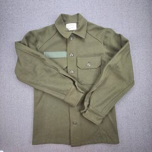 US Military OG-108 Cold Weather Field Shirt Mens Olive Green Wool Nylon Small